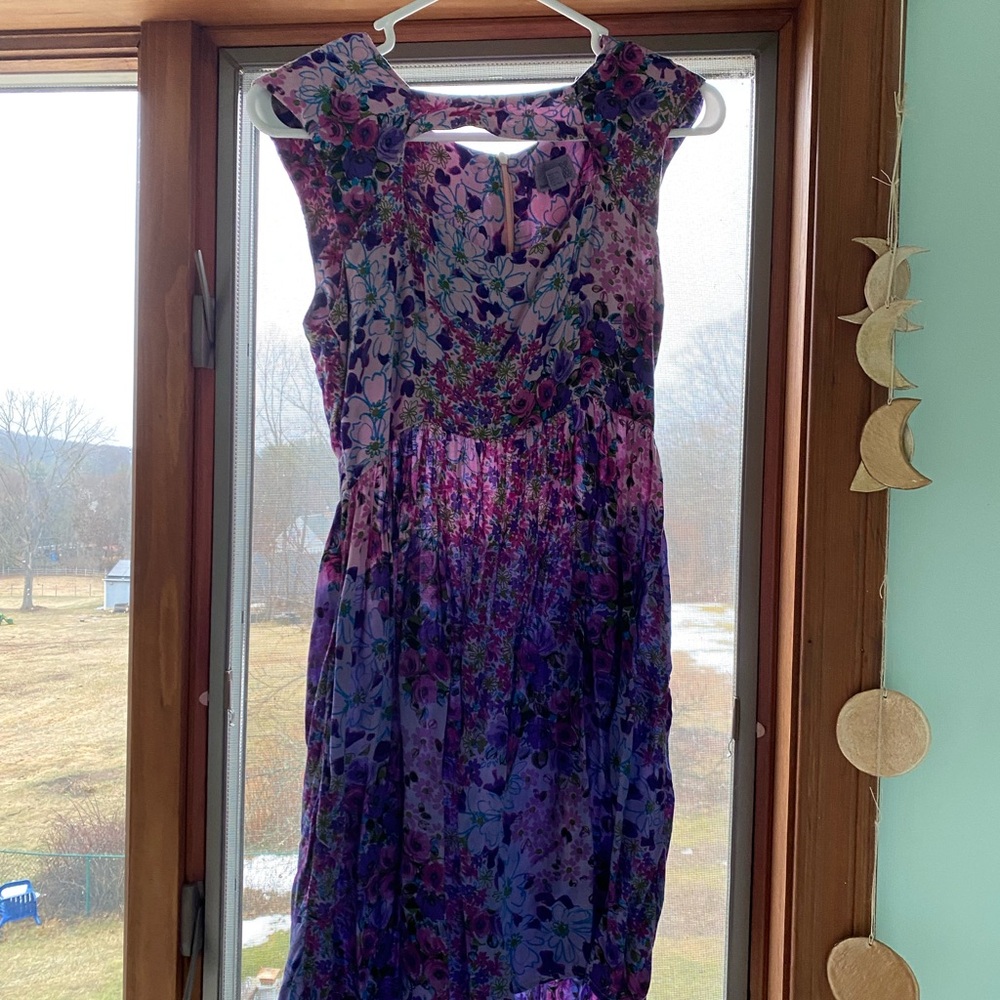 Urban Renewal Purple Floral Midi Dress